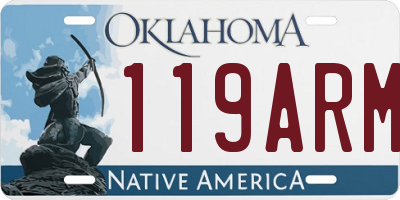 OK license plate 119ARM