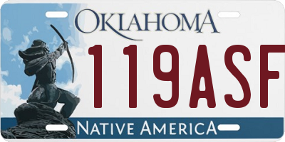 OK license plate 119ASF