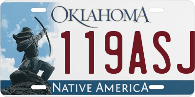 OK license plate 119ASJ