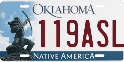 OK license plate 119ASL