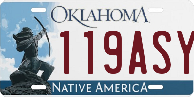 OK license plate 119ASY