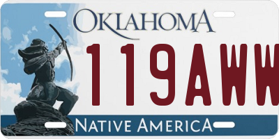 OK license plate 119AWW