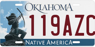 OK license plate 119AZC