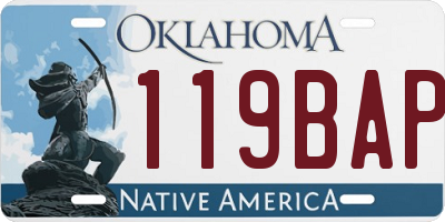 OK license plate 119BAP