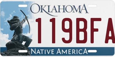 OK license plate 119BFA