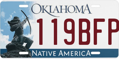 OK license plate 119BFP