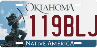 OK license plate 119BLJ