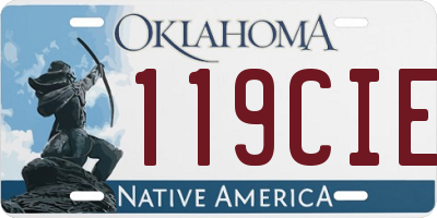 OK license plate 119CIE