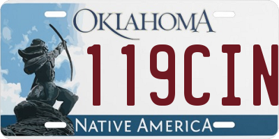 OK license plate 119CIN