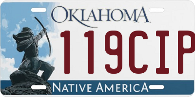 OK license plate 119CIP