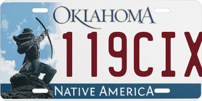 OK license plate 119CIX