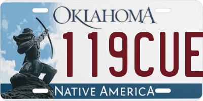 OK license plate 119CUE