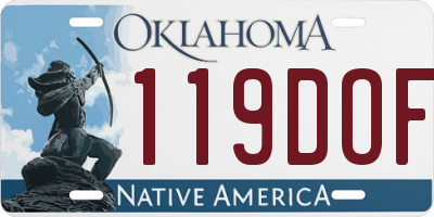 OK license plate 119DOF