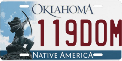 OK license plate 119DOM