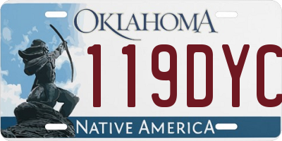 OK license plate 119DYC