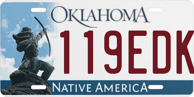 OK license plate 119EDK