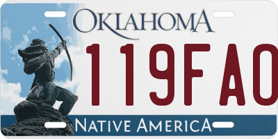 OK license plate 119FAO