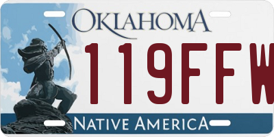 OK license plate 119FFW