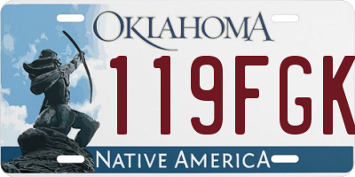 OK license plate 119FGK