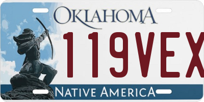 OK license plate 119VEX