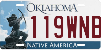 OK license plate 119WNB