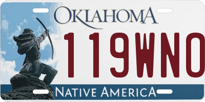 OK license plate 119WNO