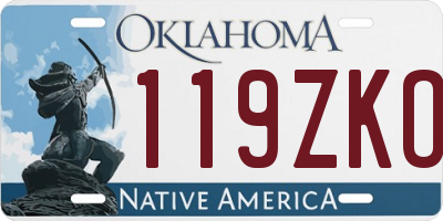 OK license plate 119ZKO