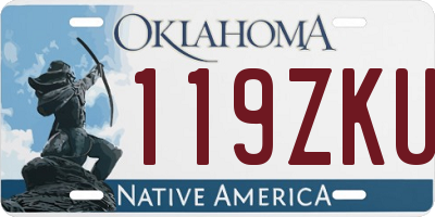 OK license plate 119ZKU