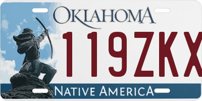 OK license plate 119ZKX