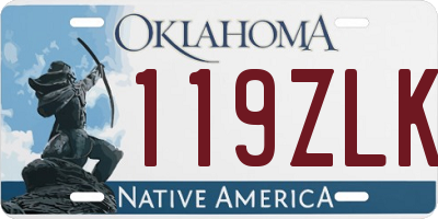 OK license plate 119ZLK
