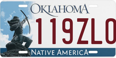 OK license plate 119ZLO