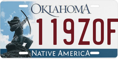 OK license plate 119ZOF