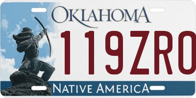 OK license plate 119ZRO