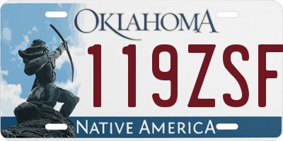 OK license plate 119ZSF