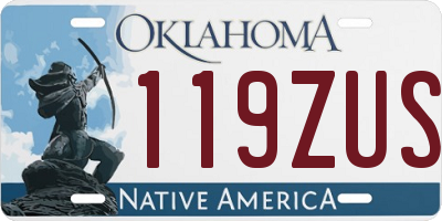 OK license plate 119ZUS