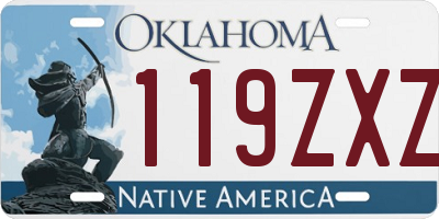 OK license plate 119ZXZ