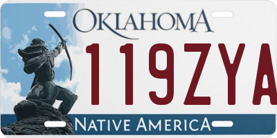 OK license plate 119ZYA