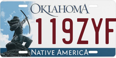 OK license plate 119ZYF