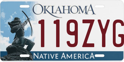 OK license plate 119ZYG