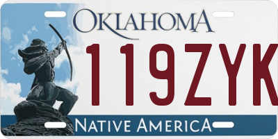 OK license plate 119ZYK