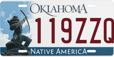 OK license plate 119ZZQ