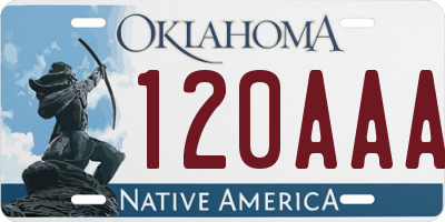 OK license plate 120AAA