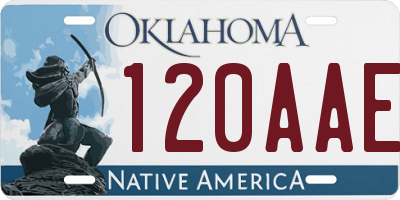 OK license plate 120AAE