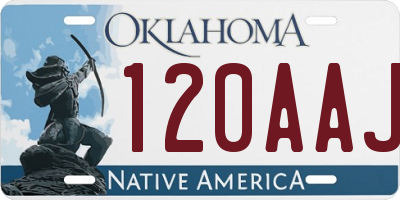 OK license plate 120AAJ