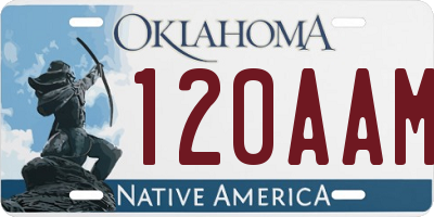 OK license plate 120AAM