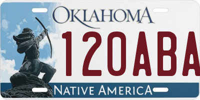 OK license plate 120ABA