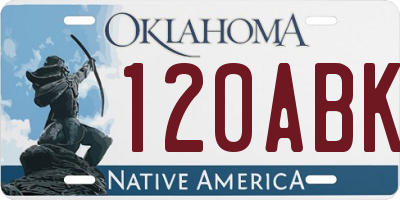 OK license plate 120ABK