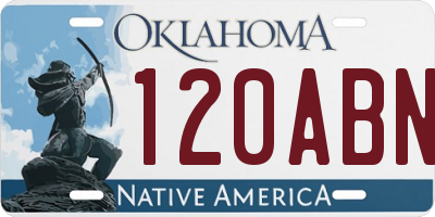 OK license plate 120ABN