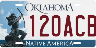 OK license plate 120ACB