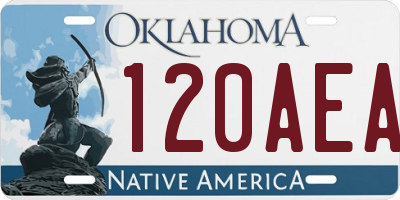 OK license plate 120AEA